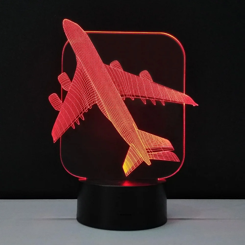 3d-настольная лампа в виде самолета светодиодный ночсветильник с метакрилатной
