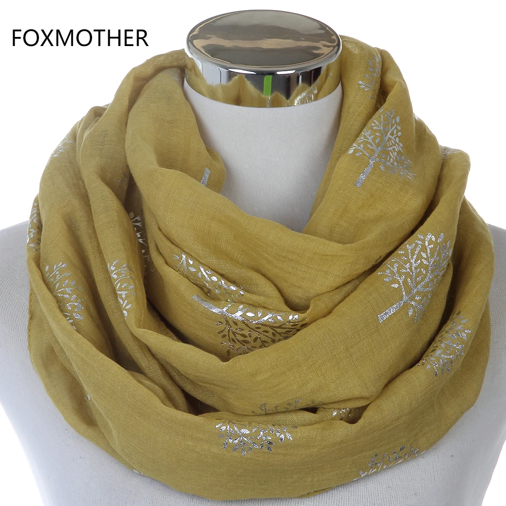 Женский шарф-дерево тутового дерева FOXMOTHER, новый модный, белый, серый, цвет металлик (art.: 7a3607796) - 7a3607796