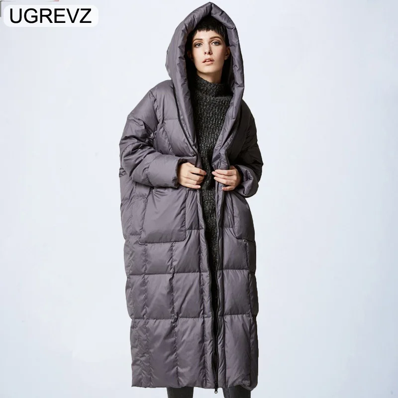 ZGH004Gray Женское Свободное длинное пальто, зимняя теплая куртка, Женское пальто размера плюс, зимняя женская куртка, новая стеганая парка с капюшоном - Цвет: ZGH004Gray