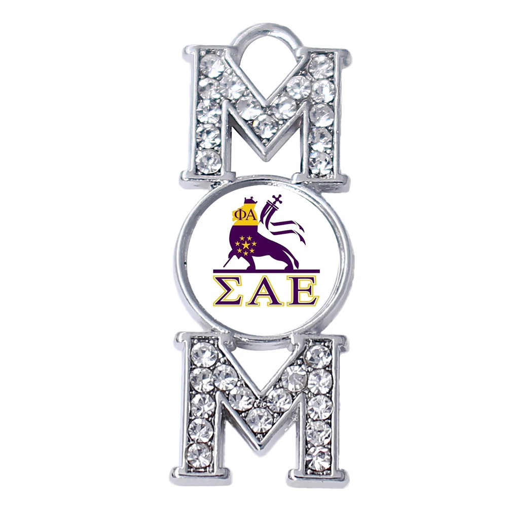 Модная инкрустированная кристаллами металлическая греческая буква PHI ALPHA & SIGMA
