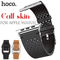 hoco breathable genuine leather band for apple watch series 4 3 2 1 watch band for iwatch bracelet 44mm 42mm 40mm 38mm strap