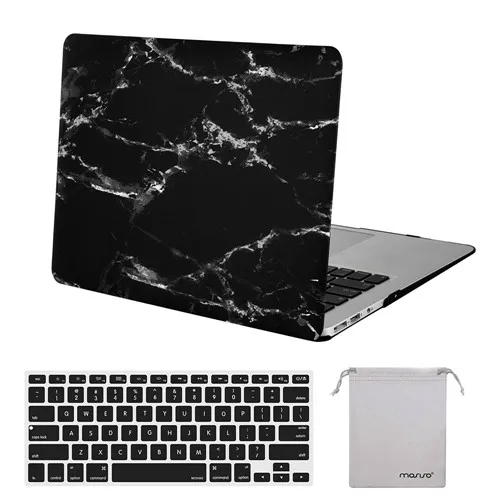 Black Marble Твердый Мраморный чехол Mosiso для Macbook Pro 13 retina 2013, чехол для MacBook Air 13,3+ силиконовый чехол для клавиатуры - Цвет: Black Marble
