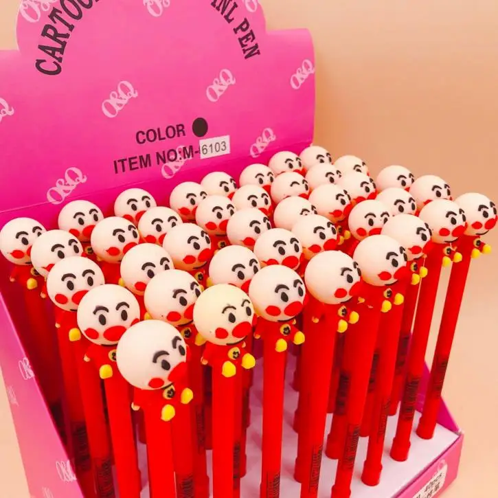 4 шт. Kawaii 0 5 мм черные чернила креативный японский мультфильм Anpanman гелевая