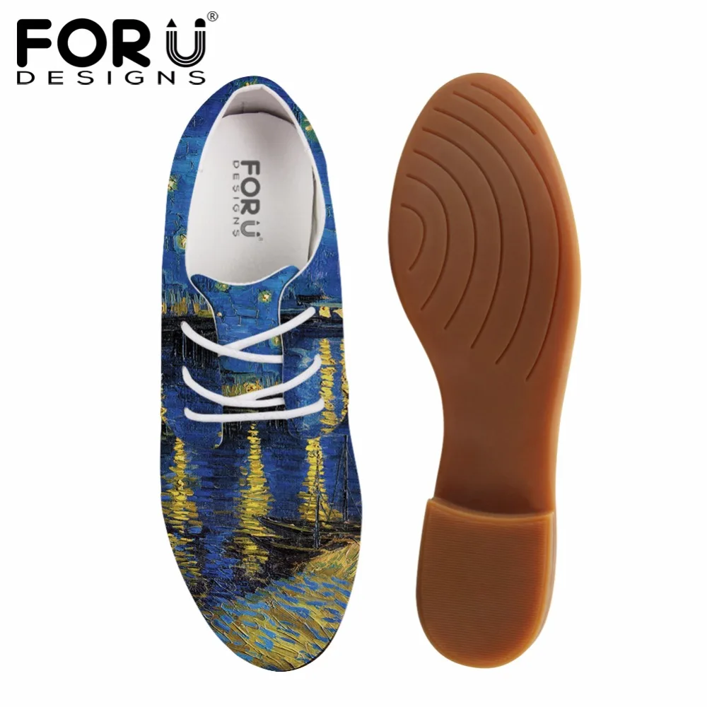 FORUDESIGNS/Туфли оксфорды женские кожаные туфли высокого качества с 3D принтом в виде