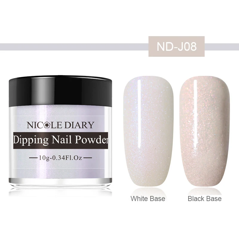 ND-J08 Nicole Diary 10 г погружающий порошок для ногтей Dip порошок для маникюра в виде раковины перламутровый без лампы, натуральный сухой DIY украшения для ногтей - Цвет: ND-J08