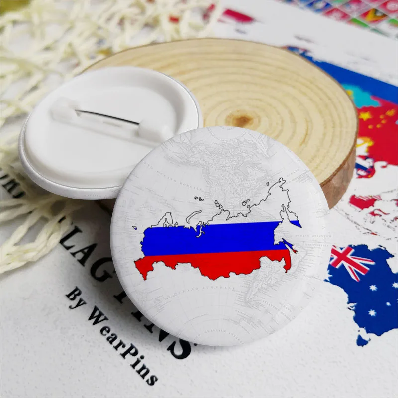 Карта флага Российской Федерации жестяные булавки ЛГБТ фотография|Броши| |