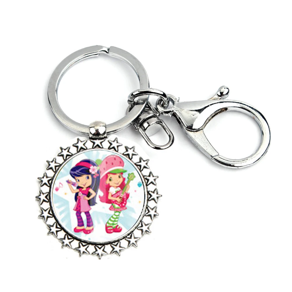 Клубника песочное брелок Прекрасный маленький ребенок Стекло кабошон подвеска