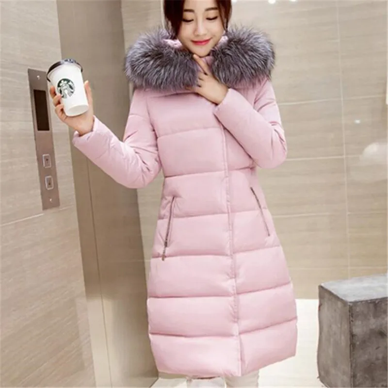 Женская зимняя куртка AILOOGE средней длины с меховым воротником и капюшоном