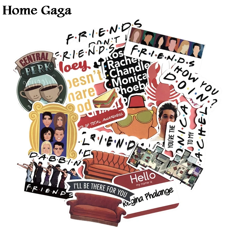 Homegaga 34 шт. друзья ТВ шоу вентиляторы подарок украшения Стикеры для DIY Скрапбукинг альбом багаж ноутбук телефон наклейка D1666
