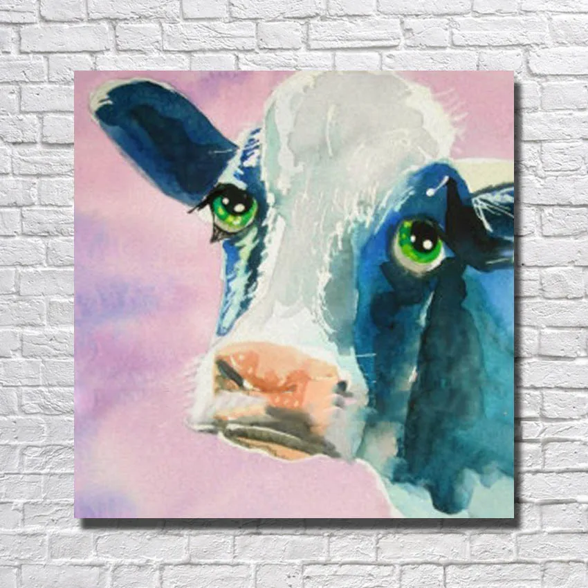 

Free Shipping High Quality Handmade Abstract Modern Lovely Cow Oil Painting on Canvas Wall Pictures Home Decoration no Frame