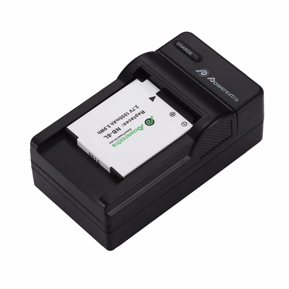 Powerextra Перезаряжаемые Li Ion Батарея Зарядное устройство зум объектив для Canon PowerShot