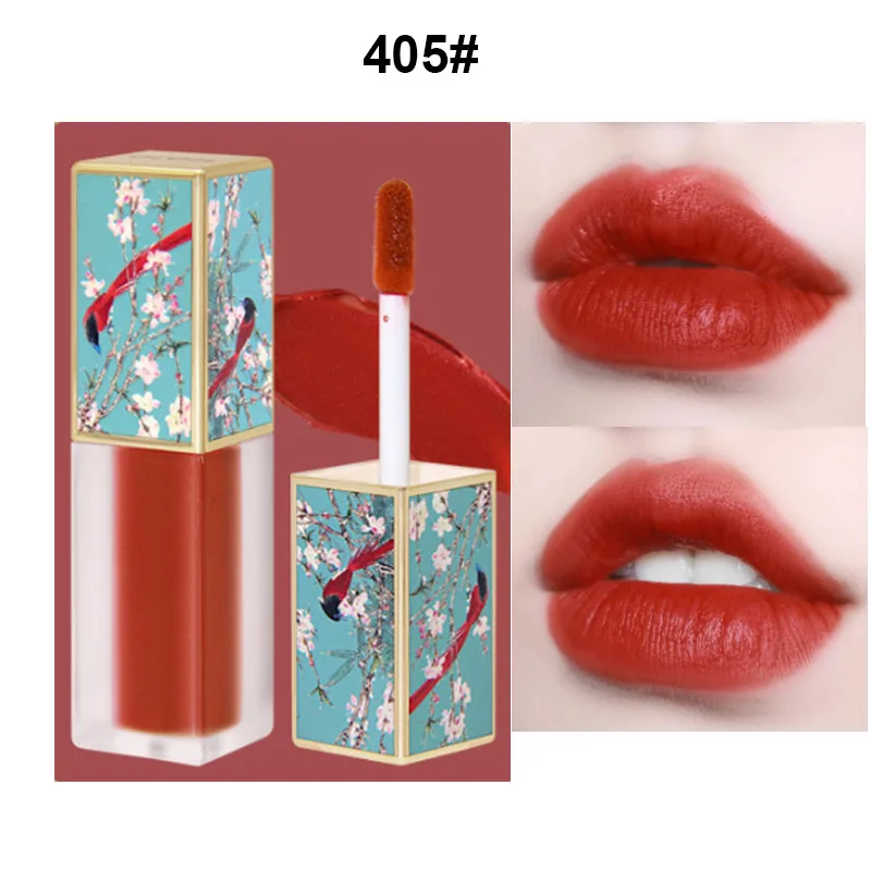 

HOJO Chinese style liquid lipstick 5 colors waterproof mosturizing sexy red pumpkin pigment matte lip glaze BN139