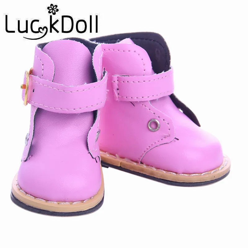 LUCKDOLL 4 цвета высокое качество Длинная кожаная обувь для подходит 18 дюймов Кукла аксессуары игрушки для детей - Цвет: b66