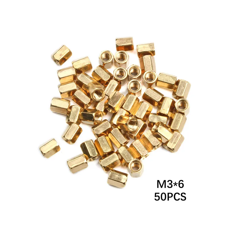 50Pcs/lot M3 Screw M3*L Female Hex Head Brass Spacing Screws Threaded Pillar PCB Computer PC Motherboard Standoff Spacer | Обустройство