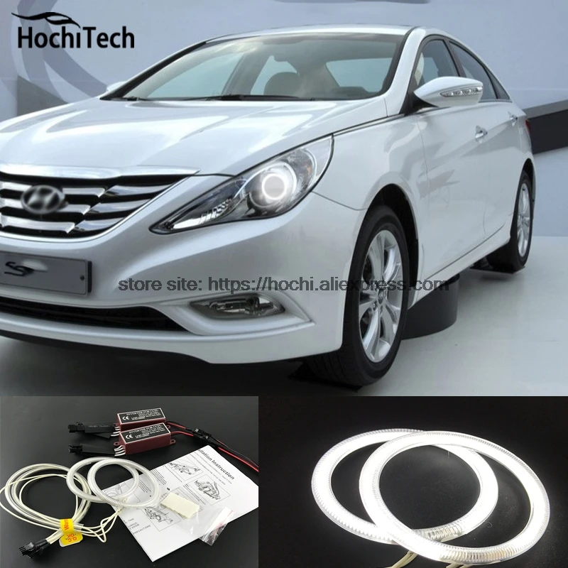 HochiTech ccfl комплект ангельских глаз белый 6000k гало кольца фара для Hyundai Sonata i45 2009 2010