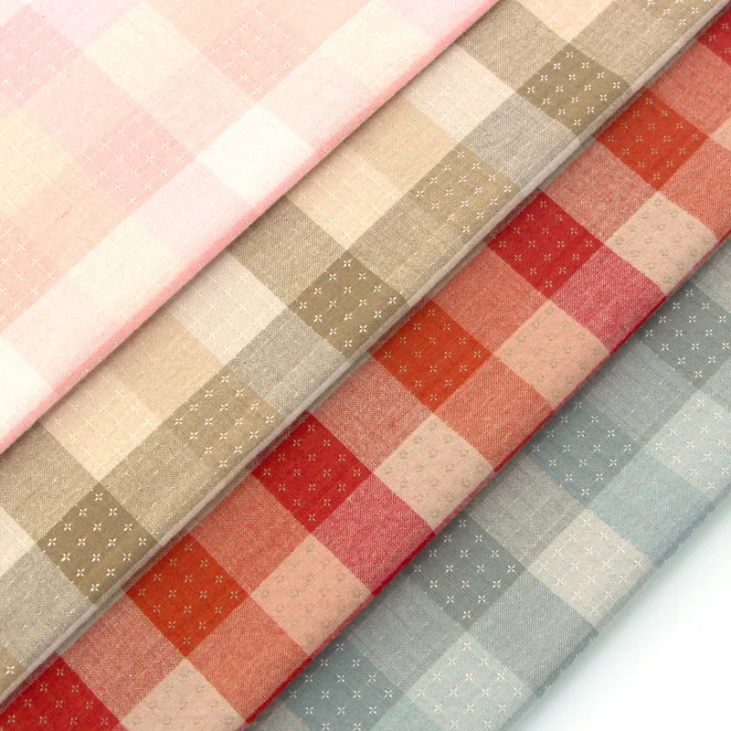 50x150cm Polychromatic The Cheapest Japanese First Dye Washed Fabric Stitching Dol DIY Plaid Cotton Doll Cloth D30 | Дом и сад