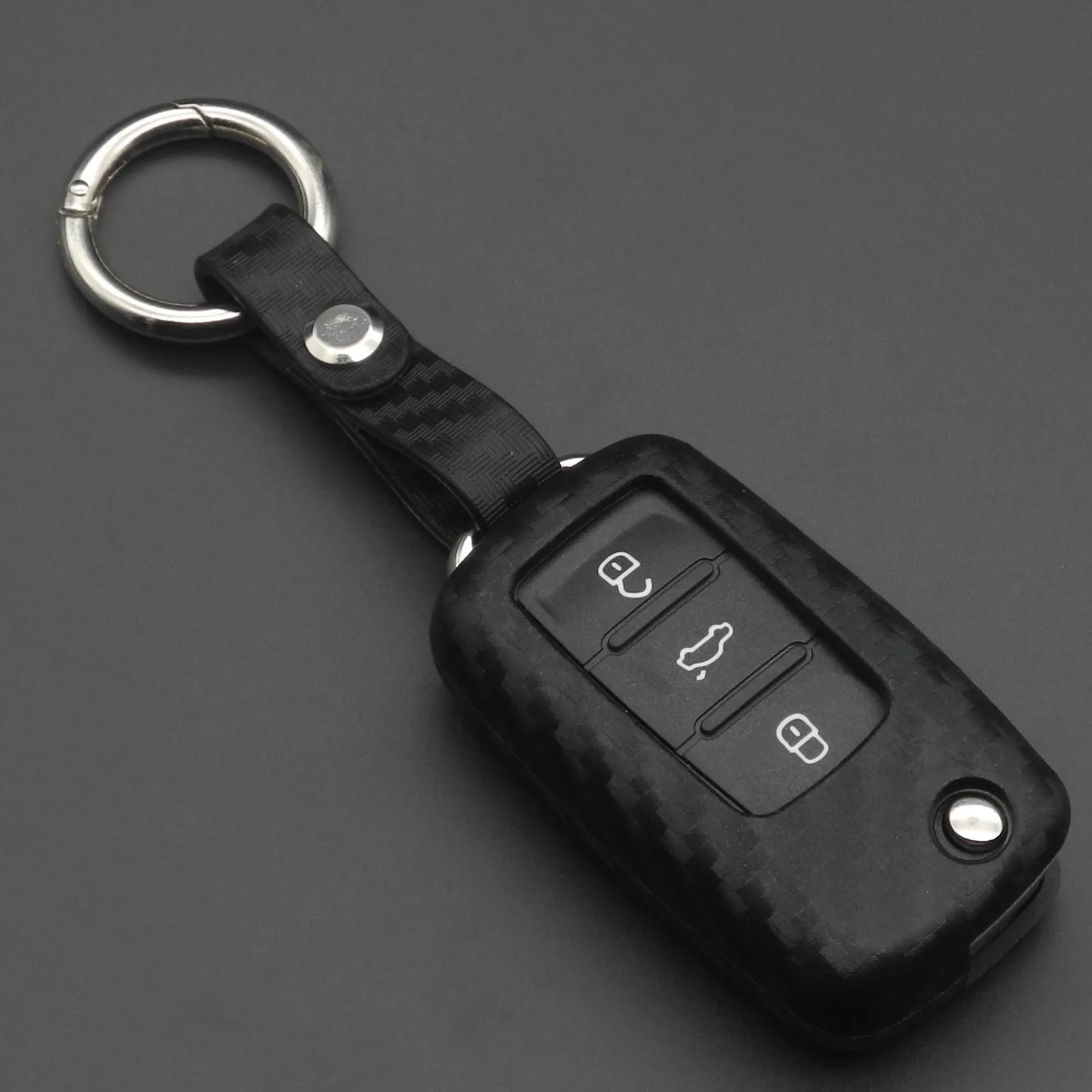 Силиконовый чехол для ключей от машины из углеродного волокна Фольксваген Поло