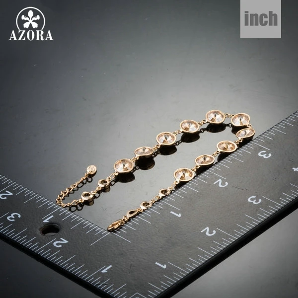 AZORA золотые 10 шт. круглые цвет Stellux австрийского Хрусталя Браслет TS0057|crystal bracelet|a