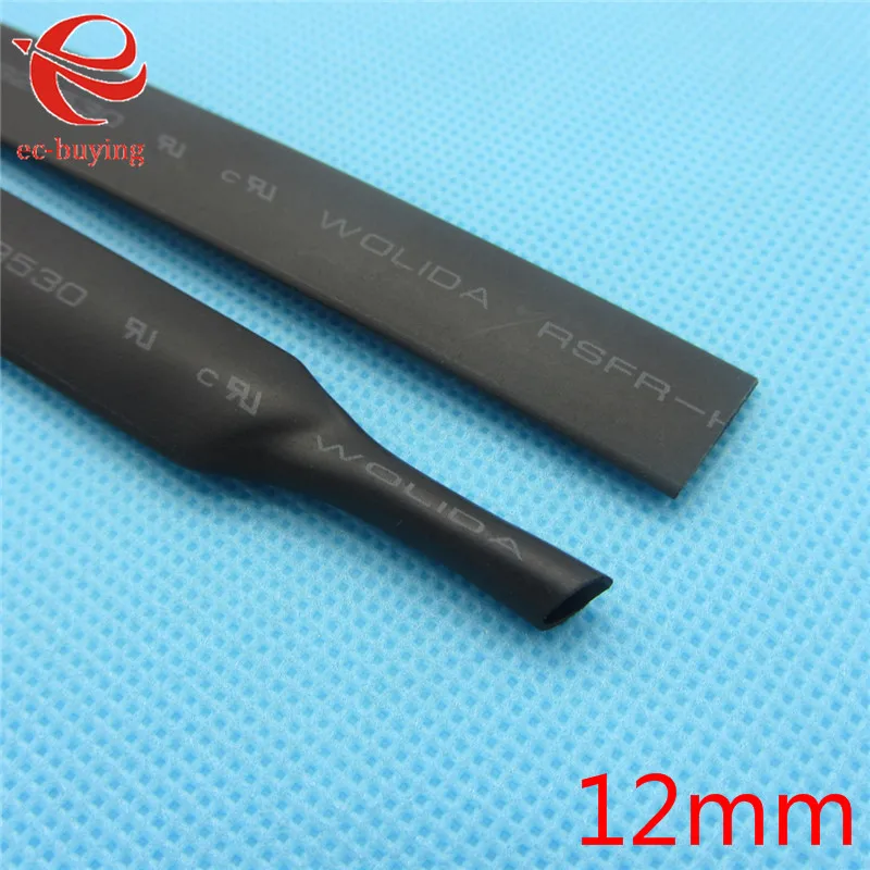 Термоусадочная трубка 1 м черная с внутренним диаметром 12 мм комплект проводов |