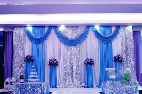 Свадебное украшение 3x6 метров ледяной шелк красивые свадебные сценические