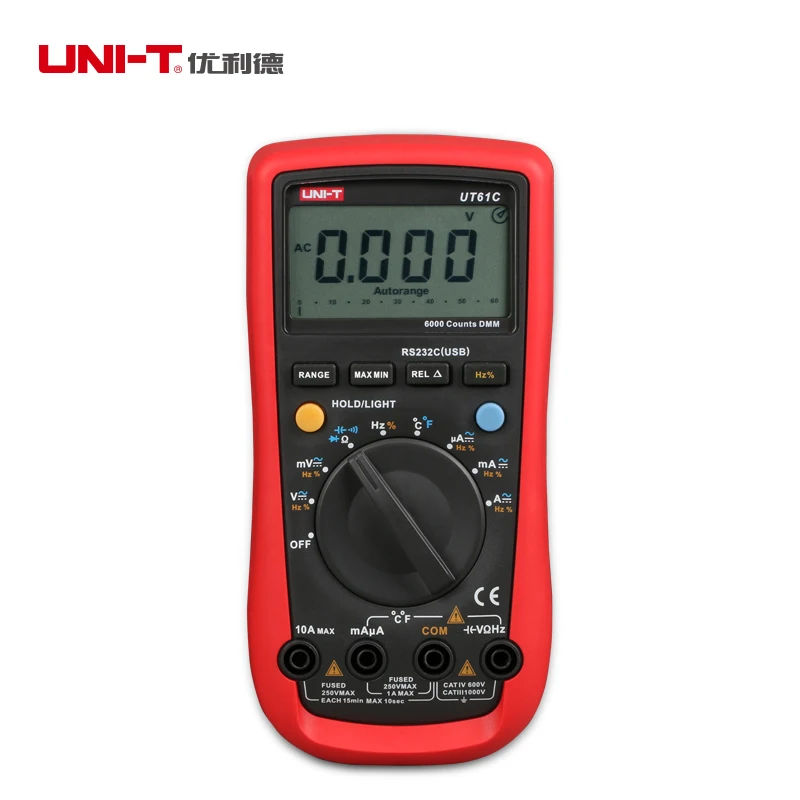 UNI-T мультиметров UT61A UT61B UT61C UT61D UT61E TRUE RMS RS232 Цифровой мультиметр REL AC/DC