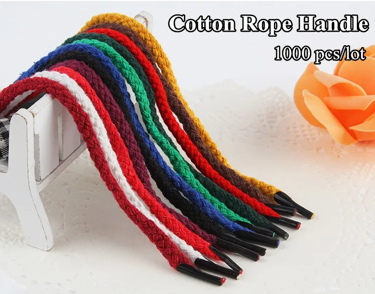 32 см длинный Хлопковый Канат ручка 1000 шт./лот 8ply витая Ручка с 2 черных точек