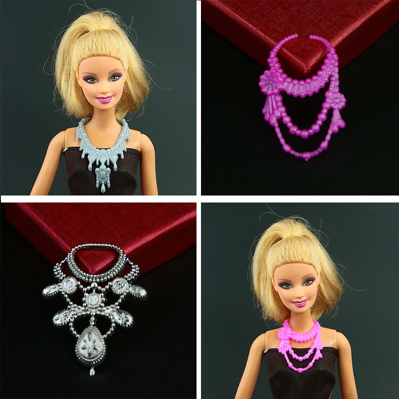 10 шт./лот аксессуары для кукол модные ювелирные изделия ожерелье куклы Барби