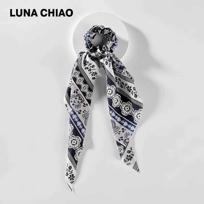 LUNA CHIAO, модные аксессуары для волос для женщин, змеиная кожа, Леопардовый принт, банданы, шарф, конский хвост, резинка для волос