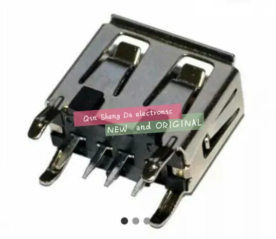 Плоский (180 градусов) гнездовой разъем USB PCB типа (черный) Новый|Соединители| |