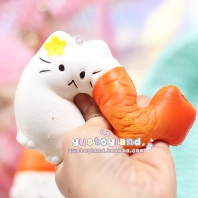 2018 Новое поступление 13 см мягкими Kawaii милый кот мультфильм Рыба мягкие замедлить