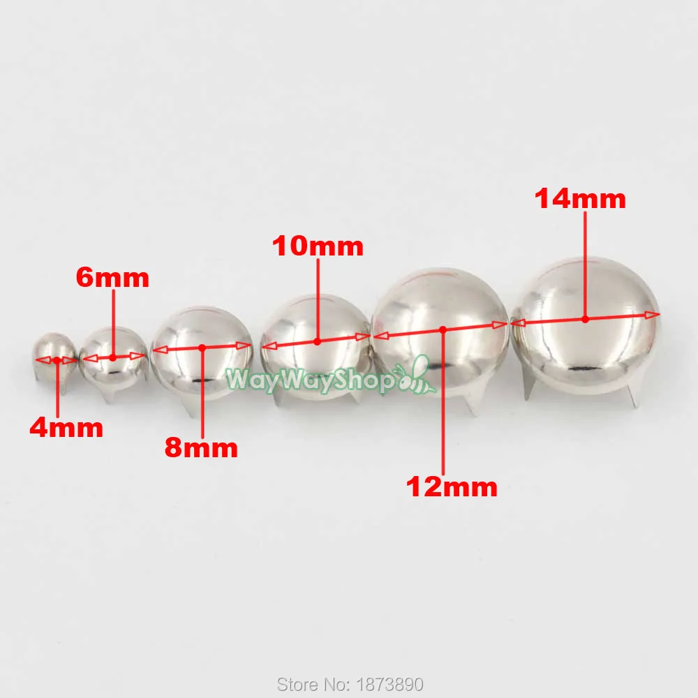 500 Pcs Metal Studs Round Biker Punk Rock Spot Nailhead Leather Craft for Handbag Bag Shoes 4mm 6mm 8mm 10mm 12mm 14mm | Дом и сад