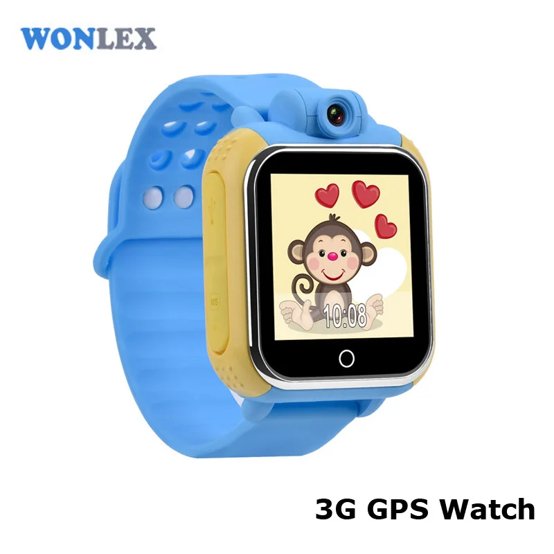 Wonlex 3G WCDMA Smart дети наручные часы GPS трекер LBS Wi-Fi позиционирования с Вращающийся
