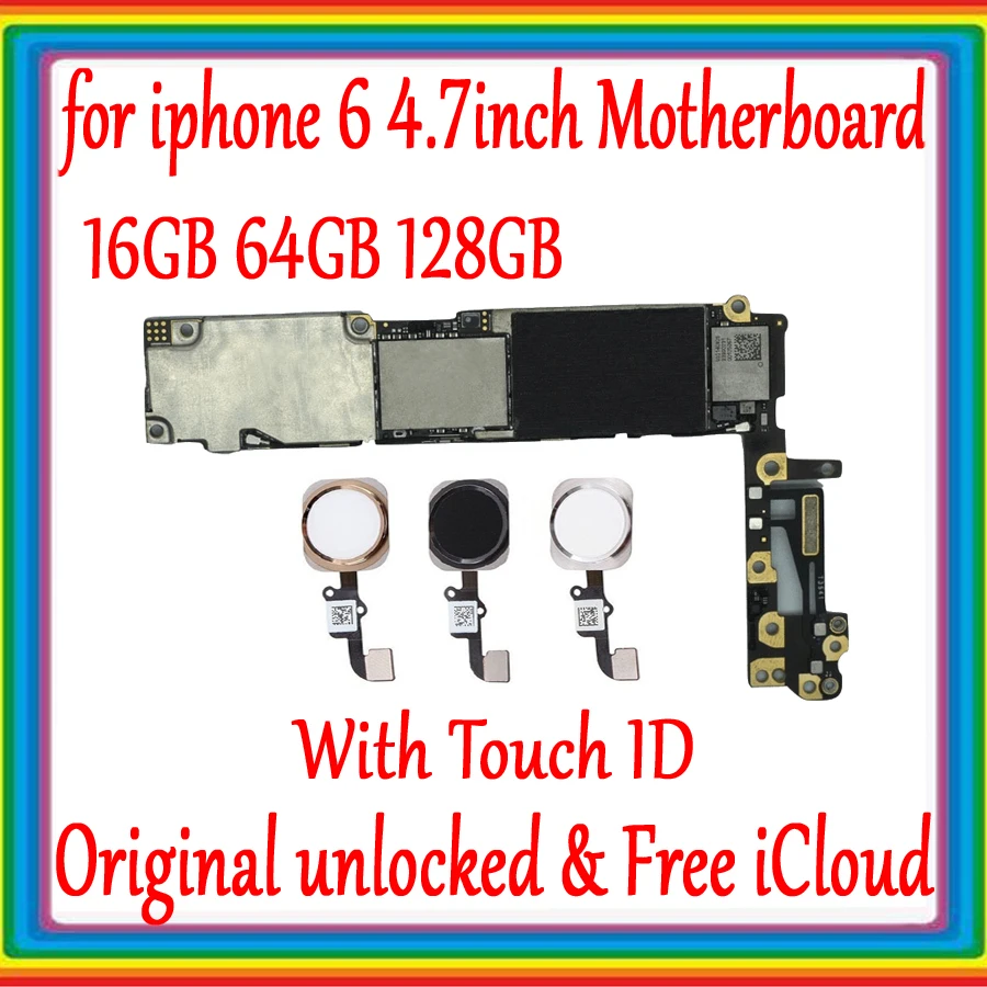 Материнская плата для iphone 6 16/64/128 ГБ 4 7 '' с распознаванием отпечатков пальцев |