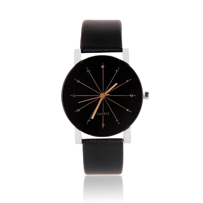 

TIke Toker New fashion watch ladies men's couple watch leather quartz watch female models men's clock
