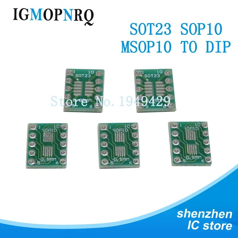 10 шт. SOT23 MSOP10 UMAX к DIP10 переносная плата DIP Pin шаг адаптер Новый Односторонняя PCB  | Отзывы и видеообзор