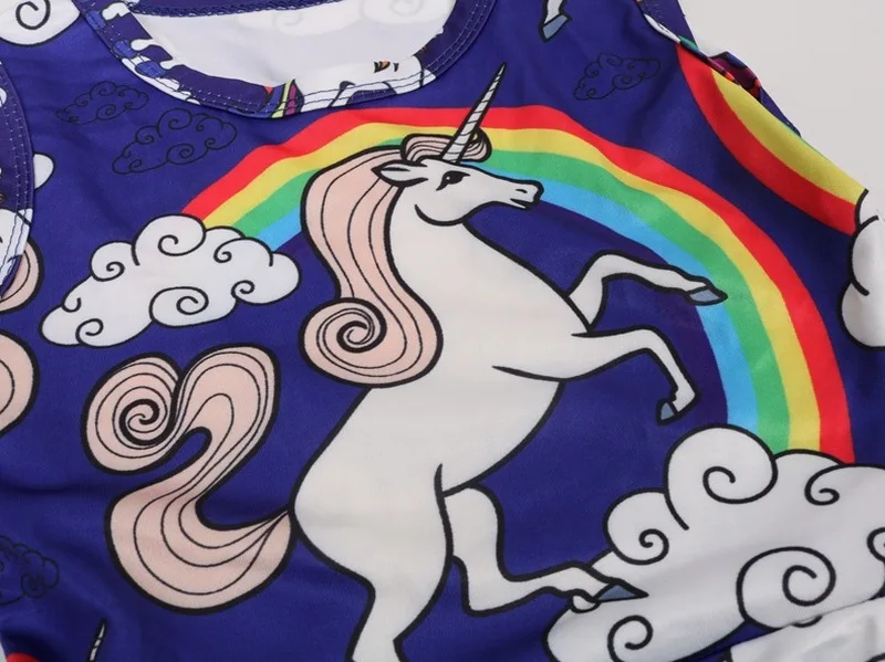 Toddler Girl Dresses Cartoon Dinosaur Printed Unicorn Party Tutu Dress for Girls Big Clothes Birthday Gift Princess | Детская одежда и