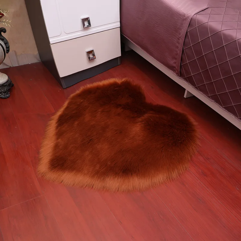 Red and Brown Любовь Имитация шерсти ковер кухонный Коврик для прихожей Противоскользящий дверной коврик в ванную комнату коврик для ванной комнаты абсорбирующие коврики коврик - Цвет: Red and Brown