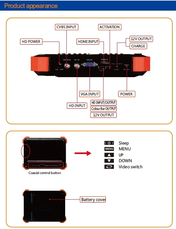 7 дюймов CCTV камера тестер UTC 4MP AHD 3MP TVI 1080P CVI CCTV тестер монитор Поддержка VGA и HDMI вход камера безопасности