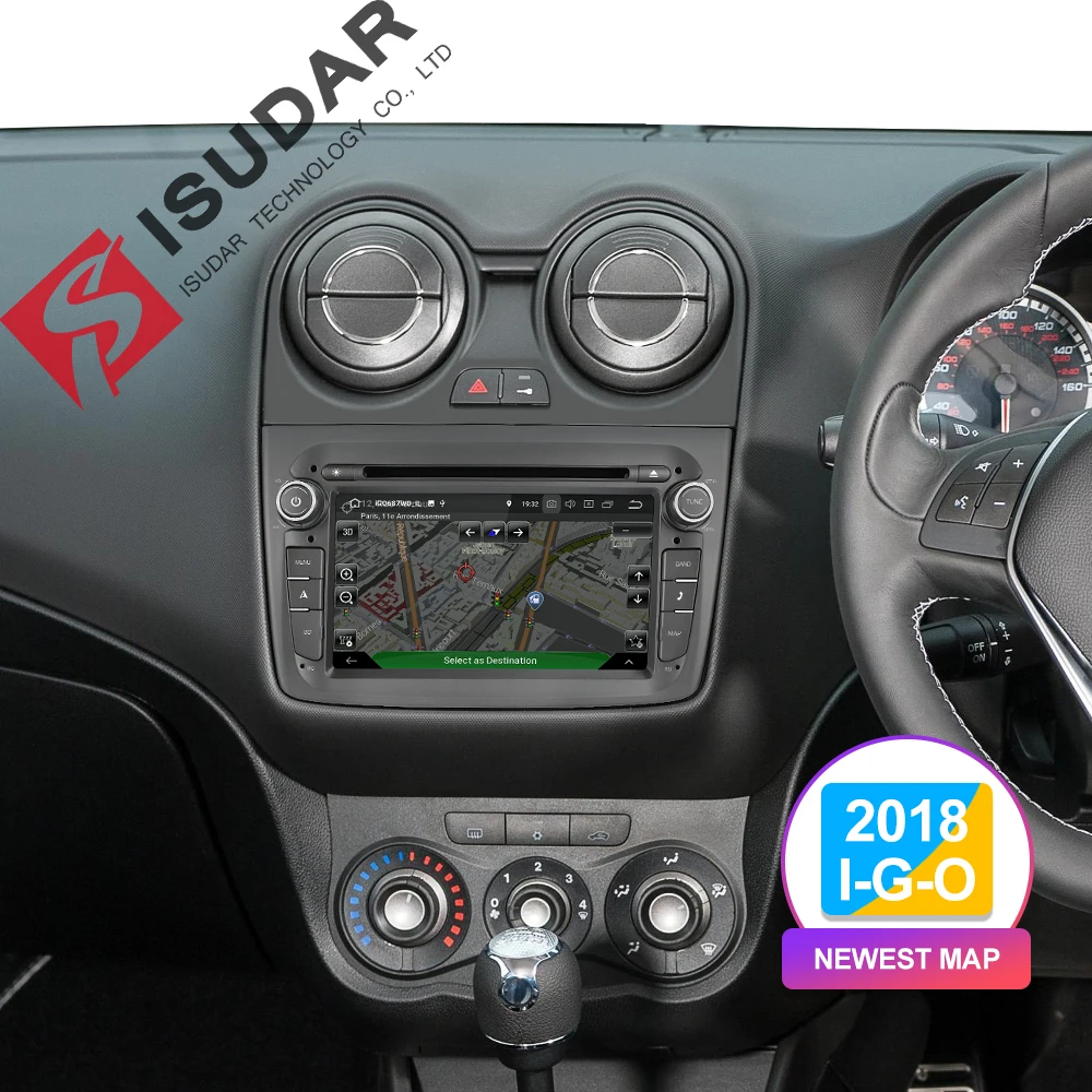 Isudar 2 Din Авто Радио Android 9 для Alfa Romeo Mito 2008 quad core ram 2G Автомобильный мультимедийный