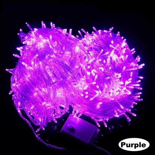 Purple 8 режимов сказочные огни 100 м 600 светодиодов ac220в светодиодные гирлянды светодиодные Рождественские огни для праздника свадьбы вечеринки патио украшения сада - Испускаемый цвет: Purple