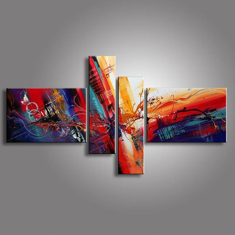 Масляные картины на холсте красные черные белые украшения для дома современная