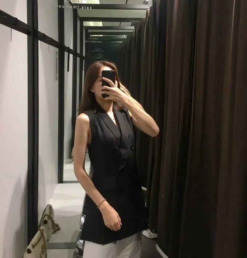 Autumn Vest Women 2019 New Arrival Double Breasted Outwear Sleeveless Tops Fall Clothing Modern Lady Casual Vests | Женская одежда
