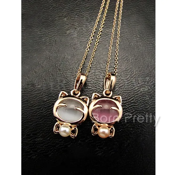 High Quality Gold Plated Necklace Cute Cat Pendant # 12250 | Украшения и аксессуары
