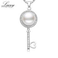 natural freshwater 925 silver pearl pendant necklace for womenmother pearl pendant jewelry high quality key design