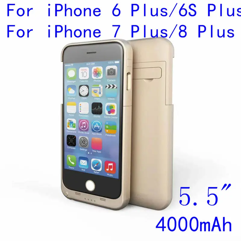 Тонкая батарея чехол для iPhone 7 8 6 6s power Bank Charing чехол для iPhone 6 6s 7 8 Plus чехол для зарядного устройства - Цвет: i7P-Gold