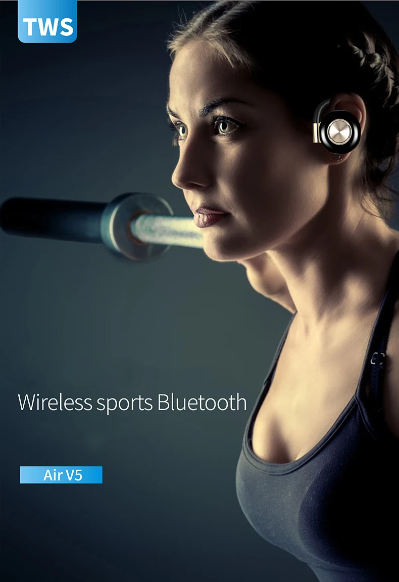 TWS Bluetooth наушники Беспроводные спортивные наушники истинные беспроводные Близнецы ушной крючок с микрофоном