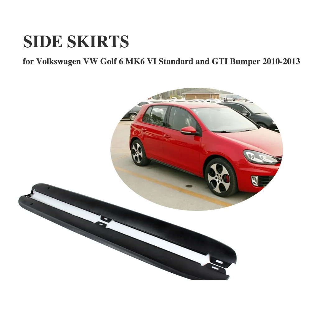 Боковые юбки фартуки Комплект кузова для Volkswagen VW Golf 6 VI MK6 & GTI 2010 2013 PP черная