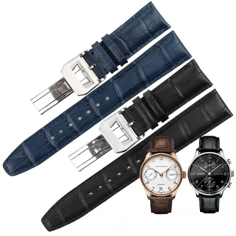 Топ бренд натуральная Аллигатор ремешок для IWC Португальский/Protofino кожаные ремешки для часов 20 мм часы с ремешком из кожи крокодила ремни