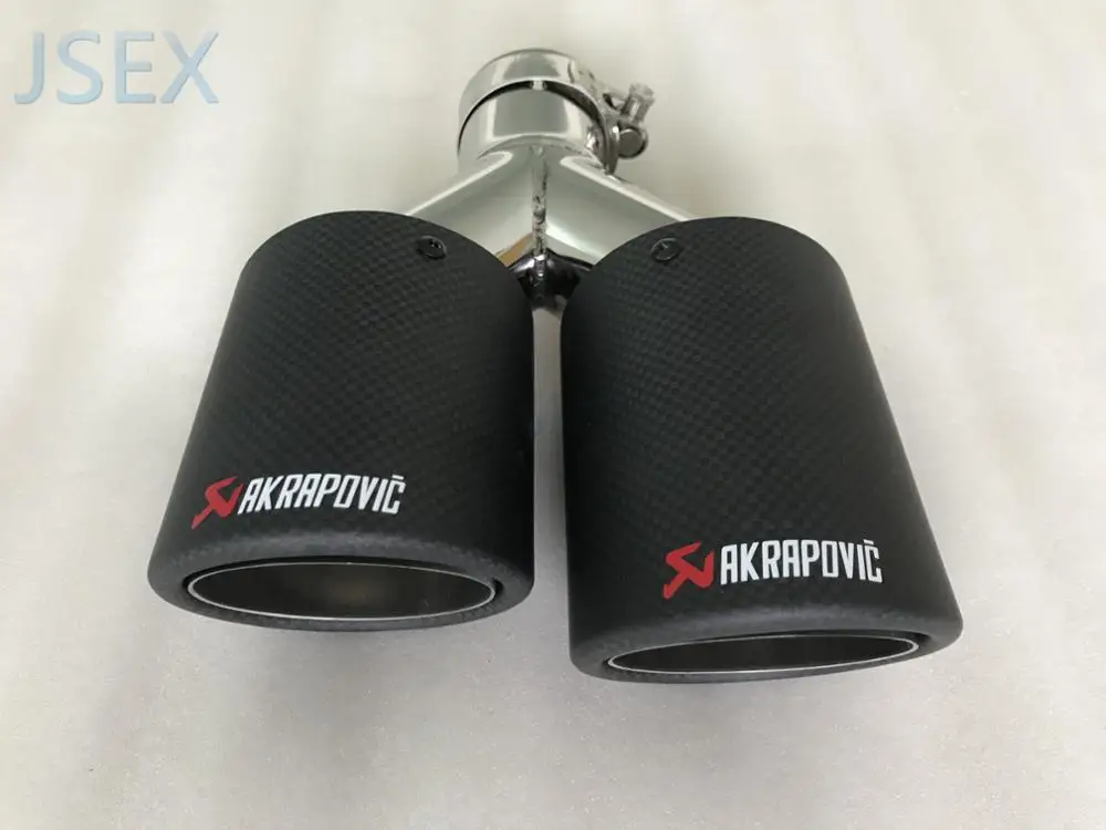 Углеродное волокно Стайлинг AKRAPOVIC нержавеющая сталь Универсальный двойной автомобильный глушитель выхлопной трубы автомобильные аксессуары модификация