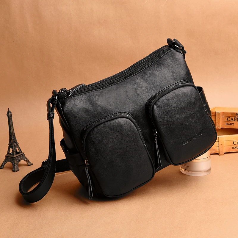 Новая высококачественная кожаная сумка женская сумка-мессенджер модная